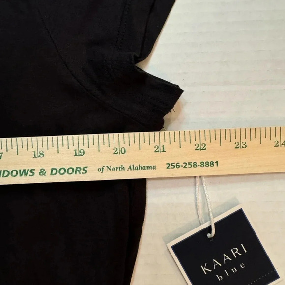 KAARI Blue Short Sleeve True Black Blouse - Picture 3 of 5